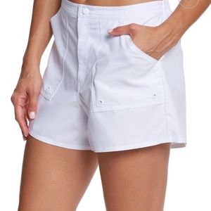 White maxine woven board shorts